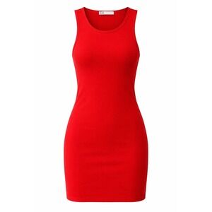 Zara Red Sleeveless Bodycon Midi Dress S